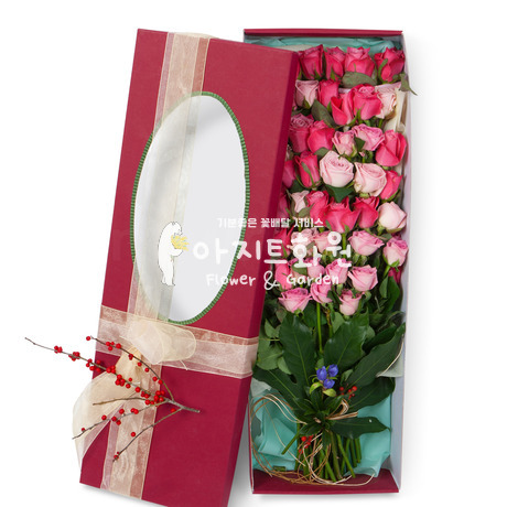 핑크혼합장미상자